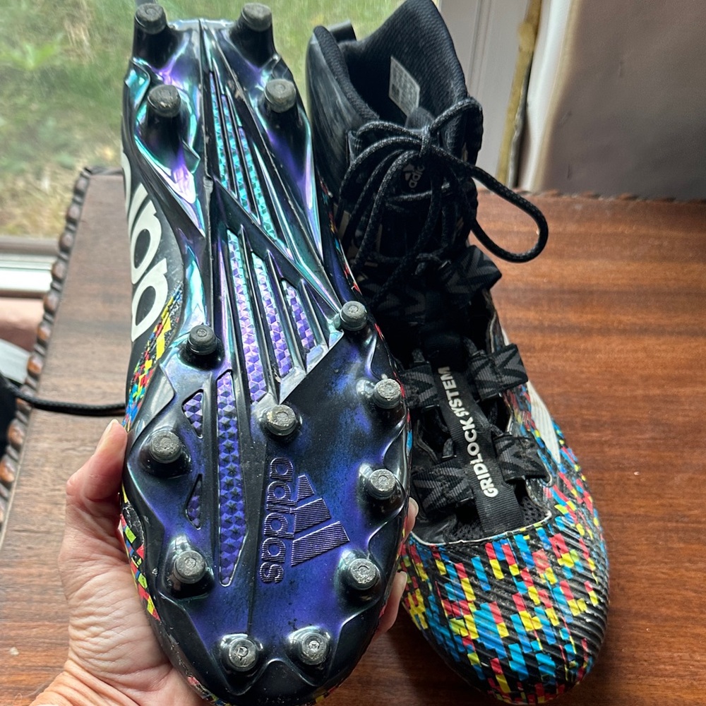 Adidas Cleats FREAK GRIDLOCK SYSTEM Black & Multi-Color Sz 15 - Picture 9 of 9